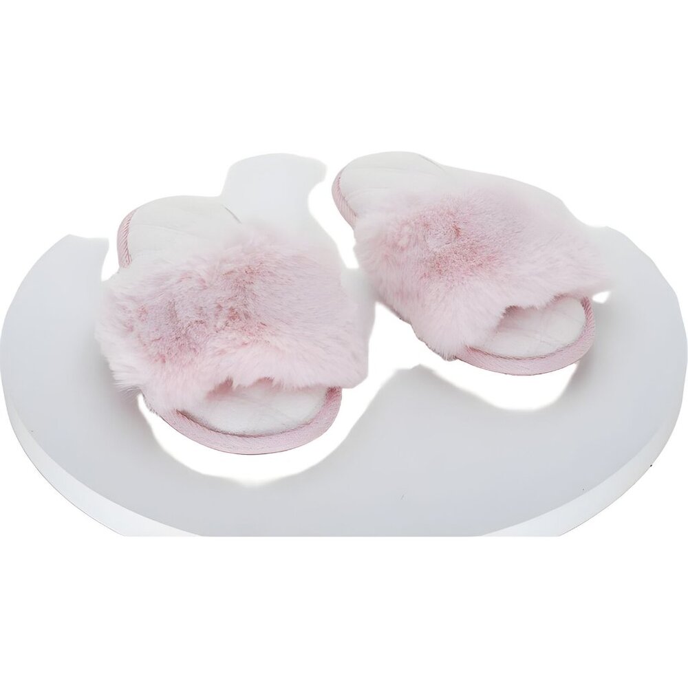 Women's Cozy Faux Fur Memory Foam Slippers Size 5